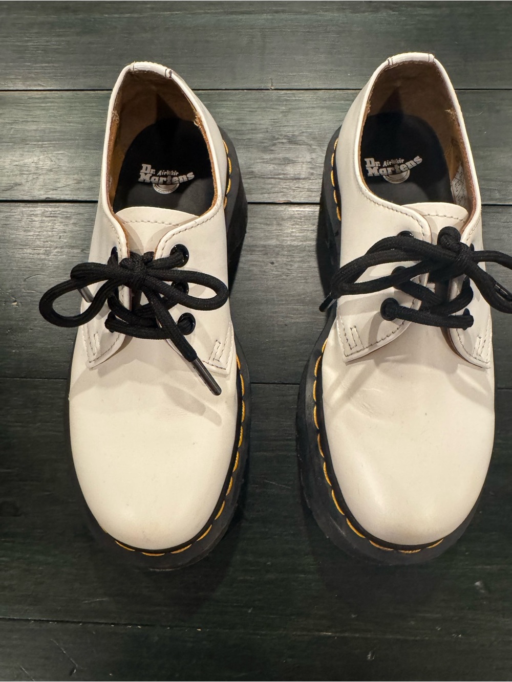 White leather Dr. Martens 1461 Quad Retro platform shoes Women’s Size 6